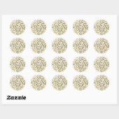 Wit & Goud Glam Luipaard Print Ronde Sticker (Vel)