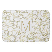 Wit Goud Glam Stijlvolle Cirkels Monogram Badmat (Voorkant)