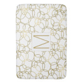 Wit Goud Glam Stijlvolle Cirkels Monogram Badmat (Voorkant Verticaal)