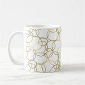 Wit Goud Glam Stijlvolle Cirkels Monogram Koffiemok (Links)