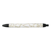 Wit Goud Glam Stijlvolle Cirkels Monogram Zwarte Inkt Pen (Voorkant)