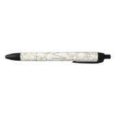 Wit Goud Glam Stijlvolle Cirkels Monogram Zwarte Inkt Pen (Bodem)