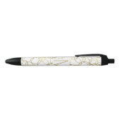 Wit Goud Glam Stijlvolle Cirkels Monogram Zwarte Inkt Pen (Bovenkant)