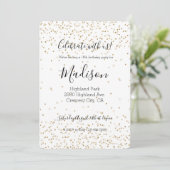 Wit Goud glinsterende confetti glans    Kaart (Staand voorkant)