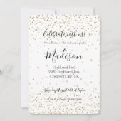 Wit Goud glinsterende confetti glans    Kaart (Voorkant)