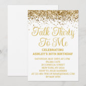 Wit Goud Glitter 30e Verjaardag Praat Dertig Voor  Kaart (Voorkant / Achterkant)