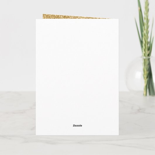 Wit & Goud Glitter 40 Veertig jaar 40ste verjaarda Bedankkaart (Achterkant)