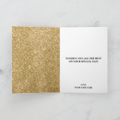 Wit & Goud Glitter 40 Veertig jaar 40ste verjaarda Bedankkaart (Binnen)