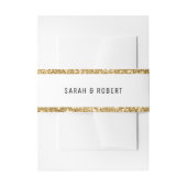 Wit & Goud Glitter Border Bruiloft Uitnodigingen Wikkel (Voorkant Voorbeeld)