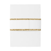 Wit & Goud Glitter Border Bruiloft Uitnodigingen Wikkel (Achterkant Voorbeeld)