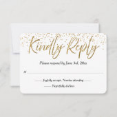 Wit & Goud Glitter Calligraphy Trouw RSVP (Voorkant)