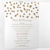 Wit Goud Glitter Confetti Foto Bruiloft Drieluik Programma (Binnenzijde eerst)