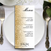 Wit & Goud Glitter Diner Bruiloft Receptie Menu