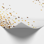 wit goud glitter faux folie confetti cadeaupapier (Hoek)