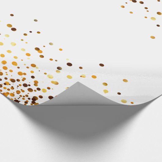 wit goud glitter faux folie confetti cadeaupapier (Hoek)