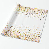 wit goud glitter faux folie confetti cadeaupapier (Uitgerold)