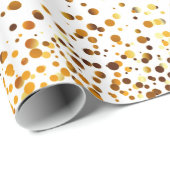 wit goud glitter faux folie confetti cadeaupapier (Rol Hoek)