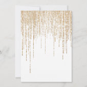 Wit Goud Glitter Fringe Gordijn Bachelorette Kaart (Achterkant)