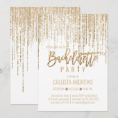 Wit Goud Glitter Fringe Gordijn Bachelorette Kaart (Voorkant / Achterkant)