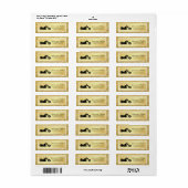 Wit Goud Glitter Motorfiets Retouradres Label (Full Sheet)