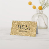 Wit & Goud Glitter Ombre Bruiloft Plaatskaartje (Achterkant)