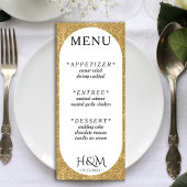 Wit & Goud Glitter Ovaal Bruiloft Receptie Menu