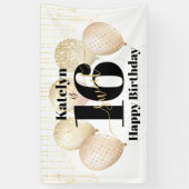 Wit Goud Glitter Sweet 16 Verjaardagsballonnen Vet Spandoek (Verticaal)