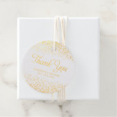 Wit Goud Glitter Trouwgunst Dank u Bedankjes Labels (Met doos)
