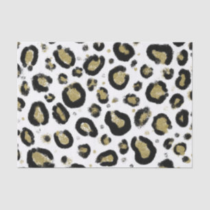 Wit Goud Glitter & Zwarte Luipaard Jachtluipaard P Tissuepapier