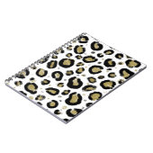 Wit Goud Glitter & Zwarte Luipaard Print Notitieboek (Linkerzijde)