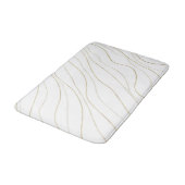 Wit & Goud Golvende Lijnen Moderne Glamour Badmat (Gekanteld)