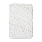 Wit & Goud Golvende Lijnen Moderne Glamour Badmat (Voorkant Verticaal)