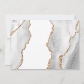 Wit, Goud & Grijs Mist Agate Trouw-RSVP Uitnodigin Kaart (Achterkant)