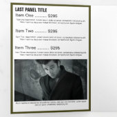 Wit Goud Groen Foto Monogram Salon Brochure Drieluik Kaart (Binnenzijde eerst)