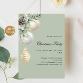 Wit goud groene kerstballen kerstfeest kaart