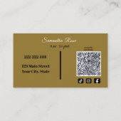 Wit Goud Haar Stylist Promotionele QR code Visitekaartje (Achterkant)