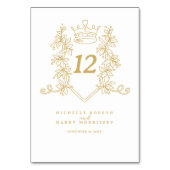 Wit Goud hart kroon bruiloft Kaart (Achterkant)