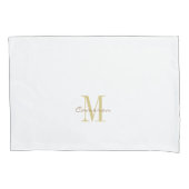 Wit Goud Initiaal en Naam Gepersonaliseerd Kussensloop (Voorkant)