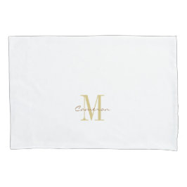 Wit Goud Initiaal en Naam Gepersonaliseerd Kussensloop