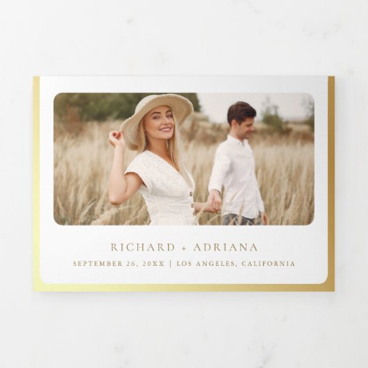 Wit Goud Katholieke Kerk Alles in Een Huwelijk Drieluik Uitnodiging (Cover)