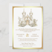 Wit Goud Katholieke Kerk Alles in Een Huwelijk Kaart (Voorkant)