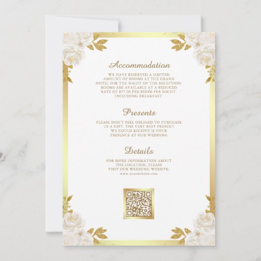 Wit Goud Katholieke Kerk Alles in Een Huwelijk Kaart (Achterkant)