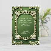 Wit Goud Keltisch Lijst St. Patrick's Day Kaart (Staand voorkant)