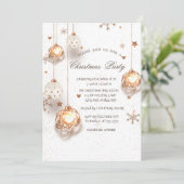 Wit Goud Kerstballen Kerstmis Bedrijf Party Kaart (Staand voorkant)