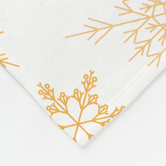 Wit & Goud Kerstsneeuwvlok Patroon Winter Fleece Deken (Hoek)