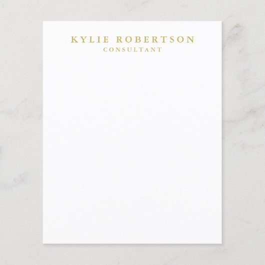 Wit Goud Kleuren Professioneel Modieus Eenvoudig Flyer (Voorkant)