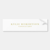 Wit & Goud Kleuren Professioneel Trendy Eenvoudig Bumpersticker (Voorkant)