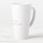 Wit & Goud Kleuren Professioneel Trendy Eenvoudig Latte Mok (Rechterhoek)