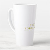 Wit & Goud Kleuren Professioneel Trendy Eenvoudig Latte Mok (Linkerhoek)