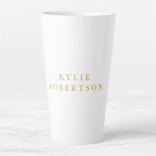 Wit & Goud Kleuren Professioneel Trendy Eenvoudig Latte Mok